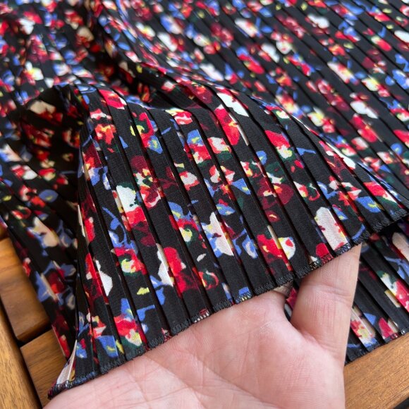 A Pea In The Pod Dress Womens One Size Black Floral Pleated Maternity Midi New - Picture 11 of 15